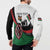 Personalised Happy Kenya Madaraka Day Button Sweatshirt Maasai Shield - Kenyan Pattern