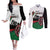 Personalised Happy Kenya Madaraka Day Couples Matching Off The Shoulder Long Sleeve Dress and Long Sleeve Button Shirt Maasai Shield - Kenyan Pattern