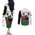 Personalised Happy Kenya Madaraka Day Couples Matching Off The Shoulder Long Sleeve Dress and Long Sleeve Button Shirt Maasai Shield - Kenyan Pattern