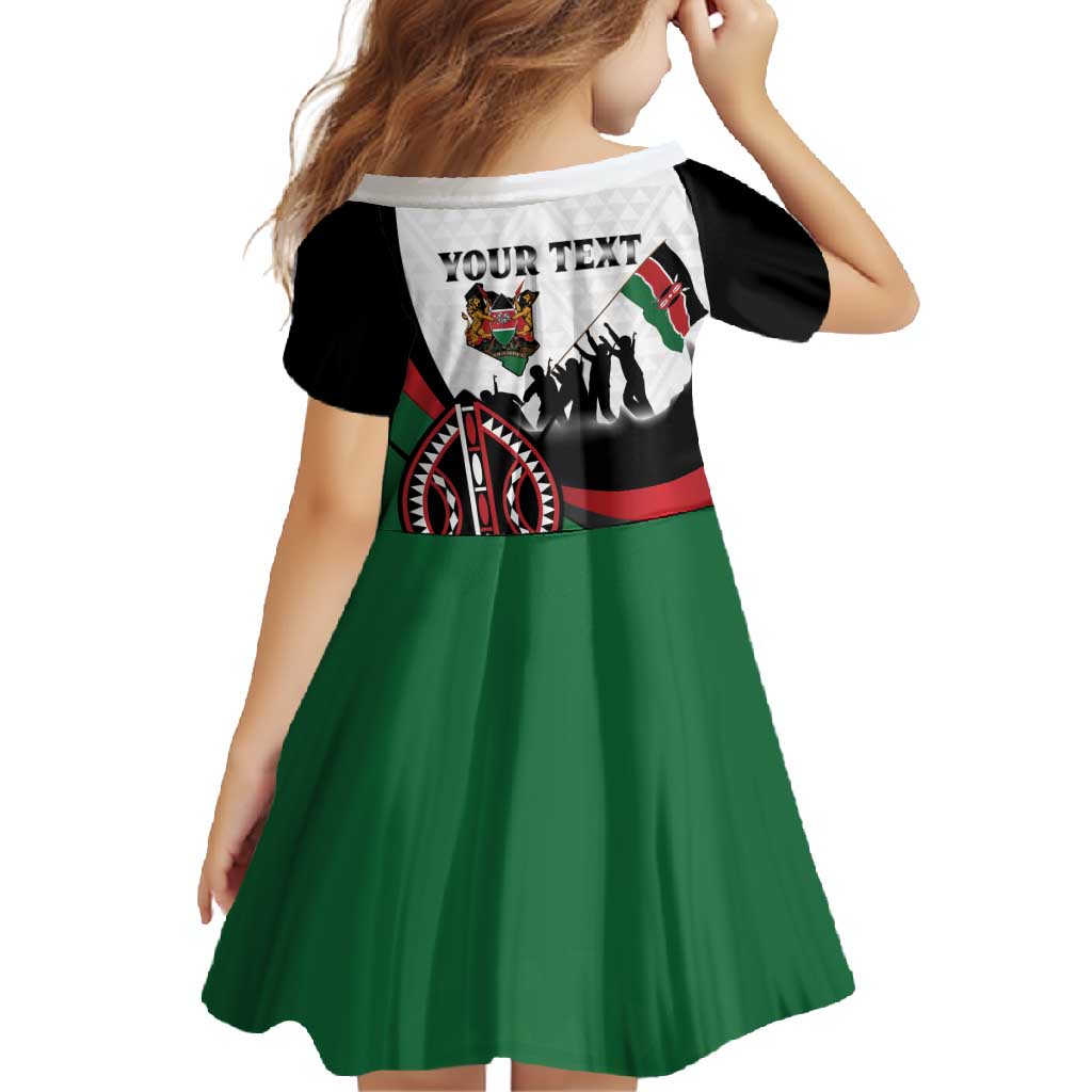 Personalised Happy Kenya Madaraka Day Family Matching Off Shoulder Maxi Dress and Hawaiian Shirt Maasai Shield - Kenyan Pattern