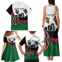 Personalised Happy Kenya Madaraka Day Family Matching Tank Maxi Dress and Hawaiian Shirt Maasai Shield - Kenyan Pattern