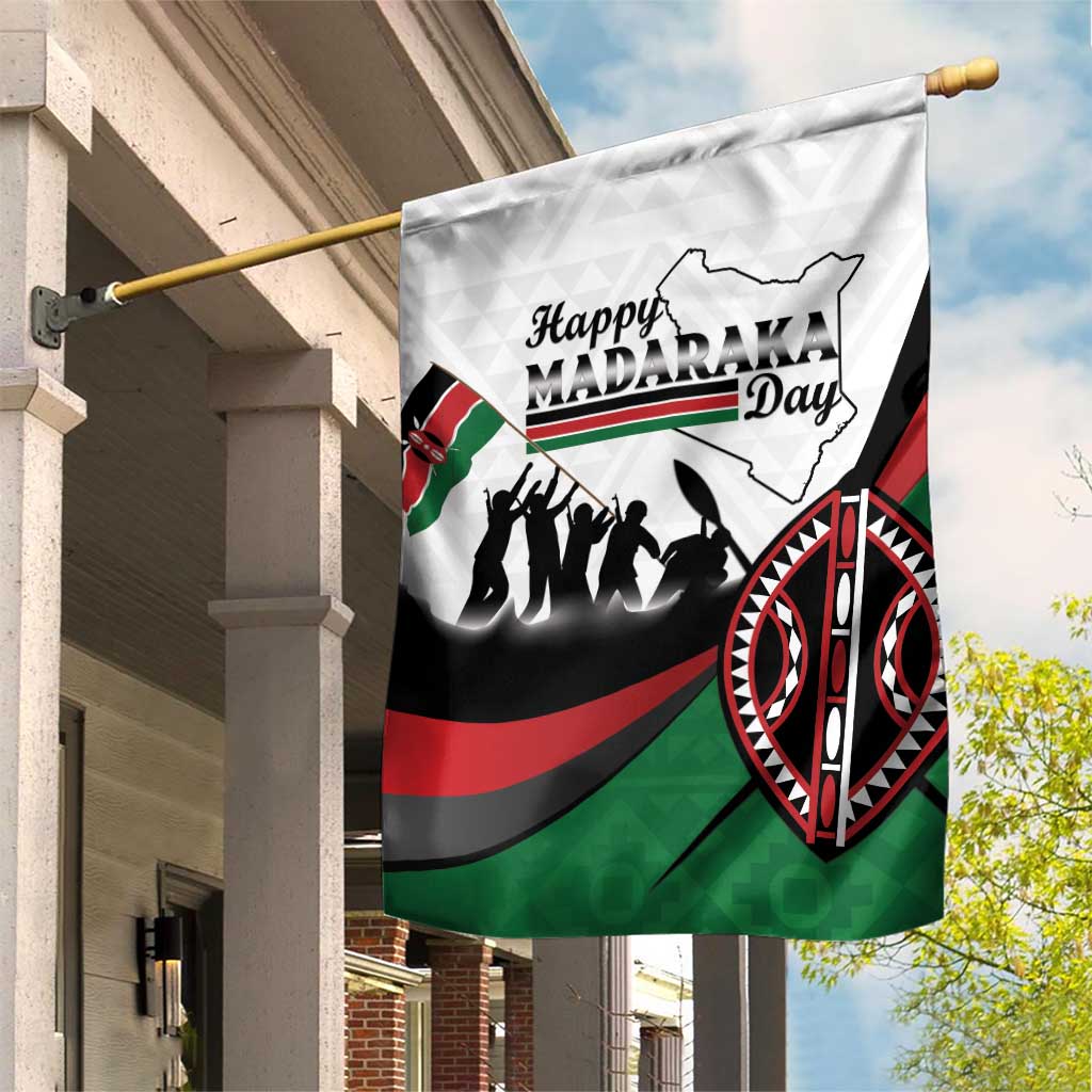 Happy Kenya Madaraka Day Garden Flag Maasai Shield - Kenyan Pattern