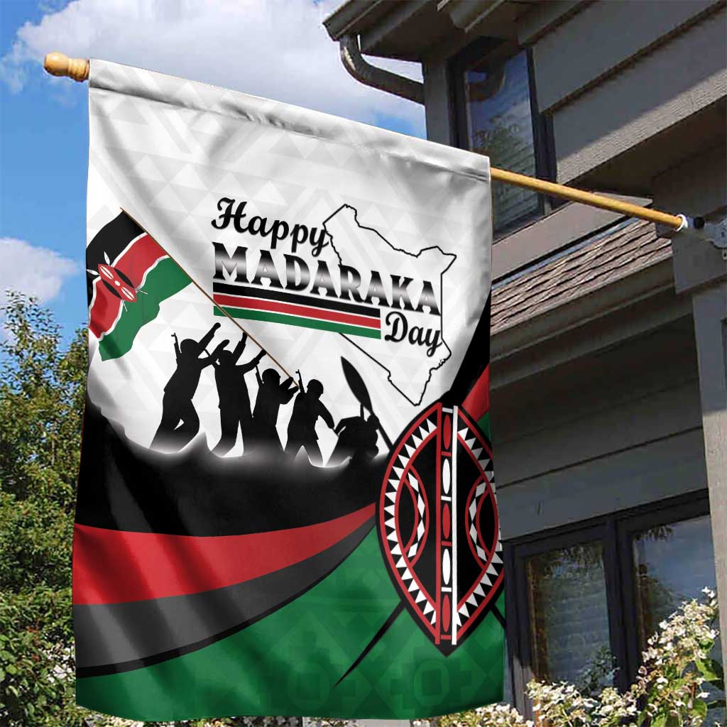Happy Kenya Madaraka Day Garden Flag Maasai Shield - Kenyan Pattern