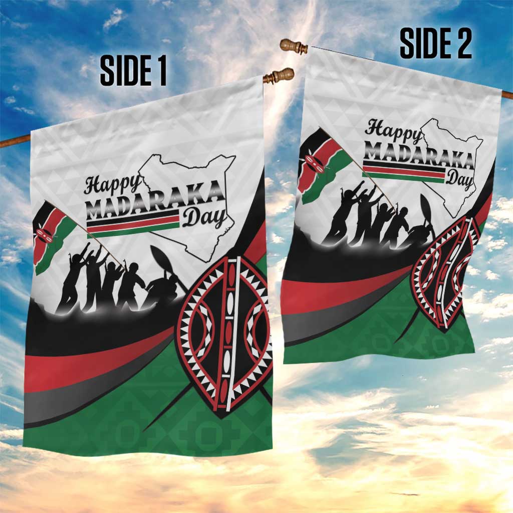 Happy Kenya Madaraka Day Garden Flag Maasai Shield - Kenyan Pattern