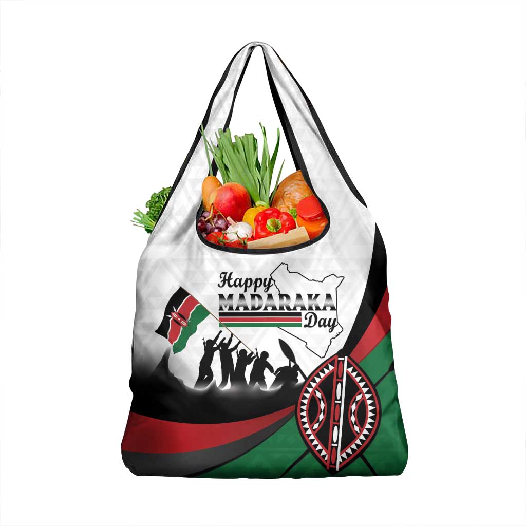 Happy Kenya Madaraka Day Grocery Bag Maasai Shield - Kenyan Pattern