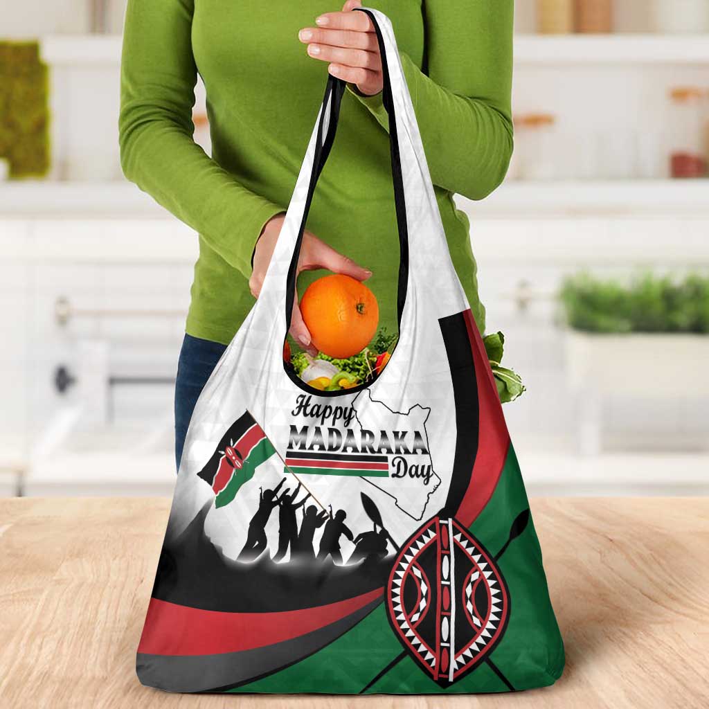 Happy Kenya Madaraka Day Grocery Bag Maasai Shield - Kenyan Pattern