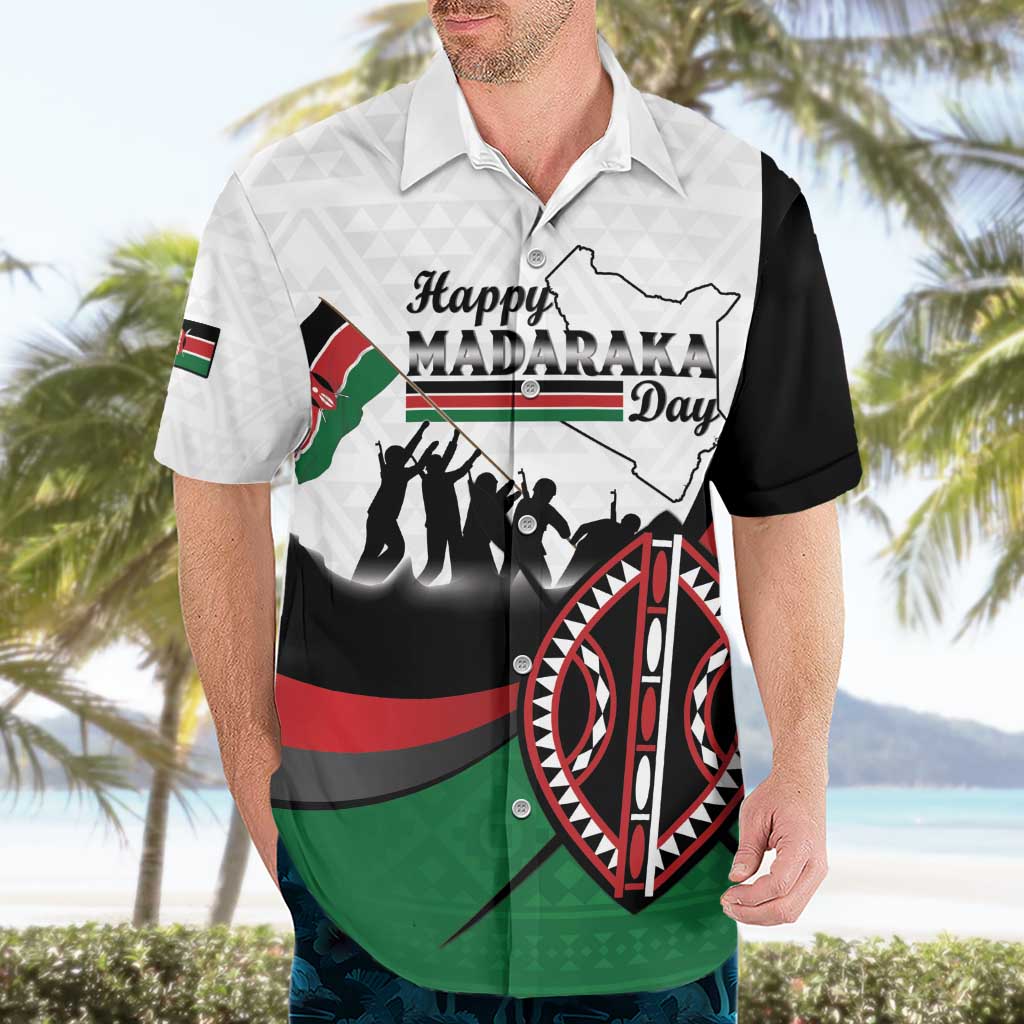 Personalised Happy Kenya Madaraka Day Hawaiian Shirt Maasai Shield - Kenyan Pattern