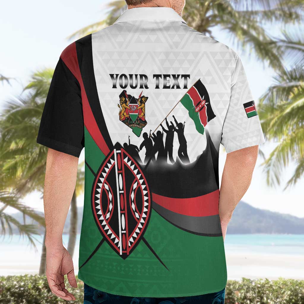 Personalised Happy Kenya Madaraka Day Hawaiian Shirt Maasai Shield - Kenyan Pattern