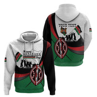 Personalised Happy Kenya Madaraka Day Hoodie Maasai Shield - Kenyan Pattern