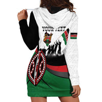 Personalised Happy Kenya Madaraka Day Hoodie Dress Maasai Shield - Kenyan Pattern