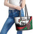 Happy Kenya Madaraka Day Leather Tote Bag Maasai Shield - Kenyan Pattern