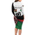 Personalised Happy Kenya Madaraka Day Long Sleeve Bodycon Dress Maasai Shield - Kenyan Pattern