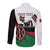 Personalised Happy Kenya Madaraka Day Long Sleeve Button Shirt Maasai Shield - Kenyan Pattern