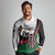 Personalised Happy Kenya Madaraka Day Long Sleeve Polo Shirt Maasai Shield - Kenyan Pattern