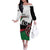 Personalised Happy Kenya Madaraka Day Off The Shoulder Long Sleeve Dress Maasai Shield - Kenyan Pattern