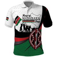 Personalised Happy Kenya Madaraka Day Polo Shirt Maasai Shield - Kenyan Pattern
