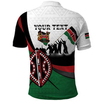 Personalised Happy Kenya Madaraka Day Polo Shirt Maasai Shield - Kenyan Pattern