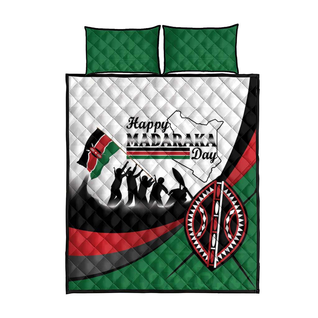 Happy Kenya Madaraka Day Quilt Bed Set Maasai Shield - Kenyan Pattern