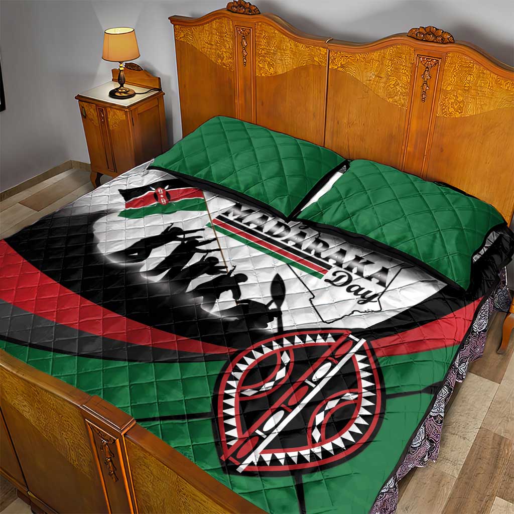 Happy Kenya Madaraka Day Quilt Bed Set Maasai Shield - Kenyan Pattern