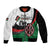 Personalised Happy Kenya Madaraka Day Sleeve Zip Bomber Jacket Maasai Shield - Kenyan Pattern