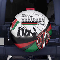 Happy Kenya Madaraka Day Spare Tire Cover Maasai Shield - Kenyan Pattern
