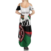 Personalised Happy Kenya Madaraka Day Summer Maxi Dress Maasai Shield - Kenyan Pattern