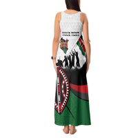 Personalised Happy Kenya Madaraka Day Tank Maxi Dress Maasai Shield - Kenyan Pattern