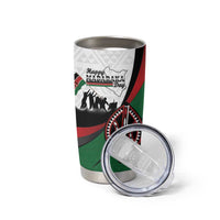 Personalised Happy Kenya Madaraka Day Tumbler Cup Maasai Shield - Kenyan Pattern