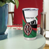 Personalised Happy Kenya Madaraka Day Tumbler Cup Maasai Shield - Kenyan Pattern