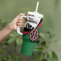 Personalised Happy Kenya Madaraka Day Tumbler With Handle Maasai Shield - Kenyan Pattern
