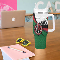 Personalised Happy Kenya Madaraka Day Tumbler With Handle Maasai Shield - Kenyan Pattern