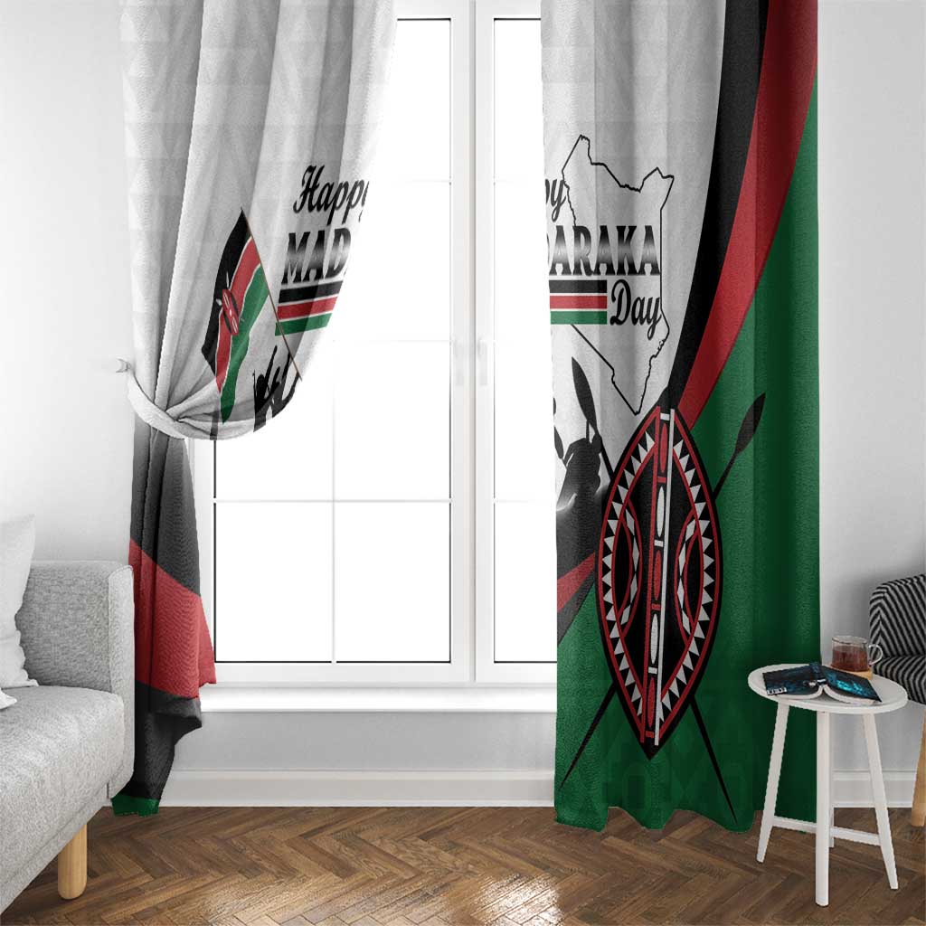Happy Kenya Madaraka Day Window Curtain Maasai Shield - Kenyan Pattern