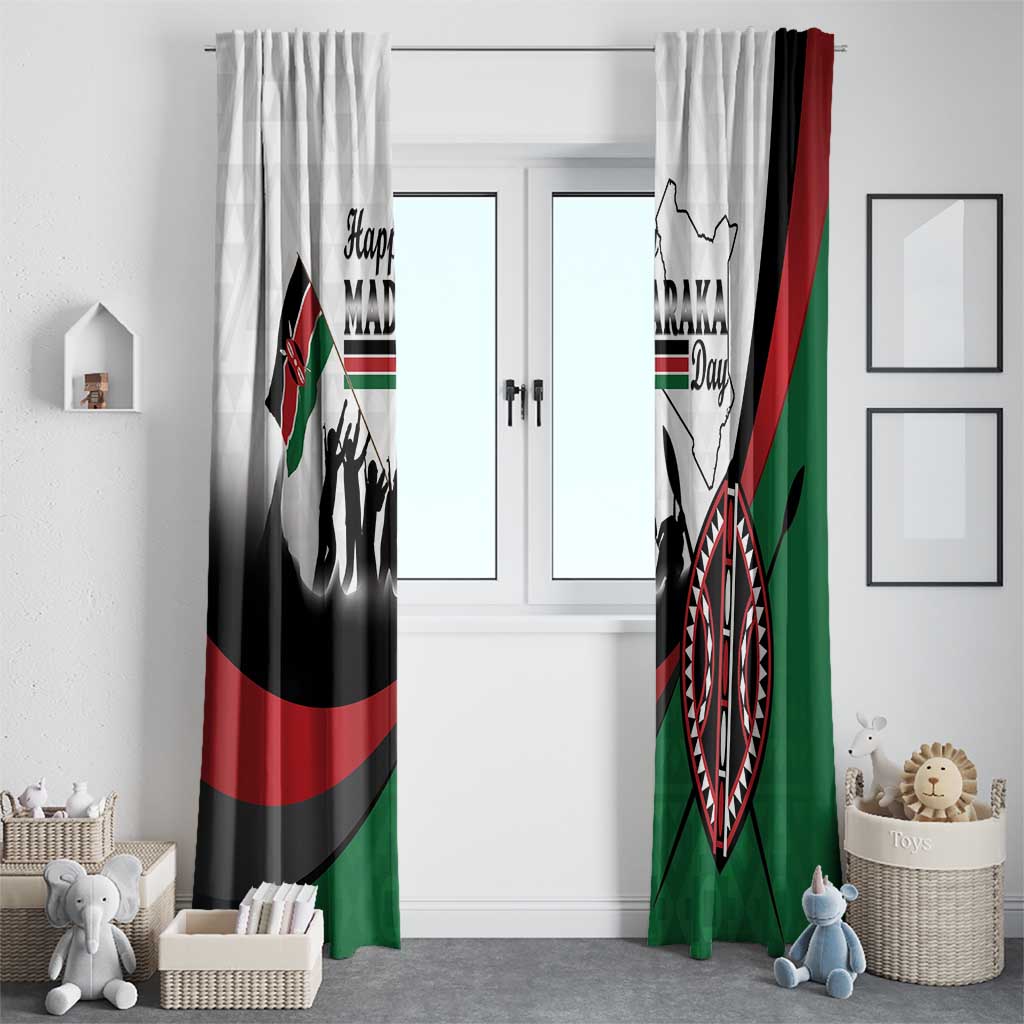 Happy Kenya Madaraka Day Window Curtain Maasai Shield - Kenyan Pattern