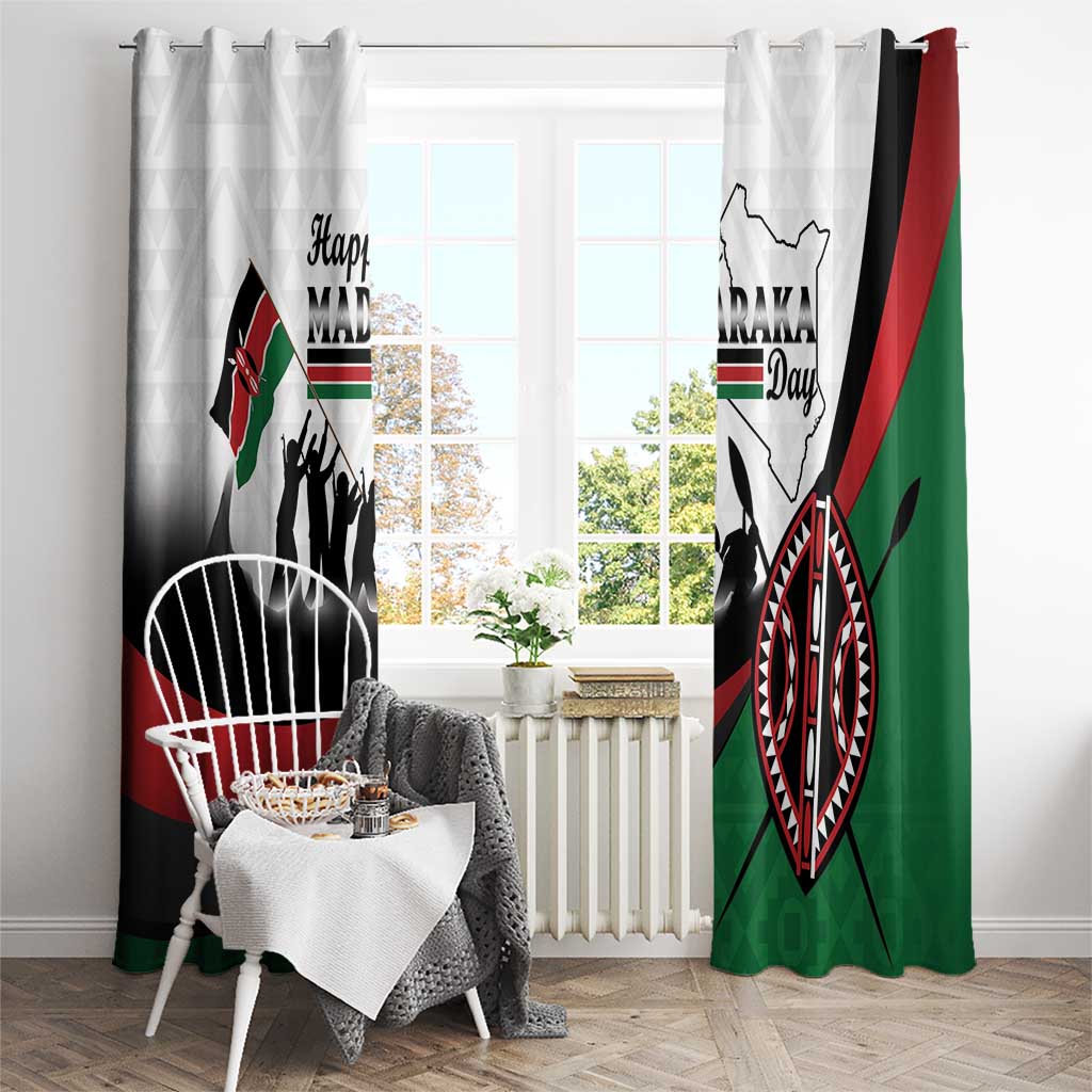 Happy Kenya Madaraka Day Window Curtain Maasai Shield - Kenyan Pattern