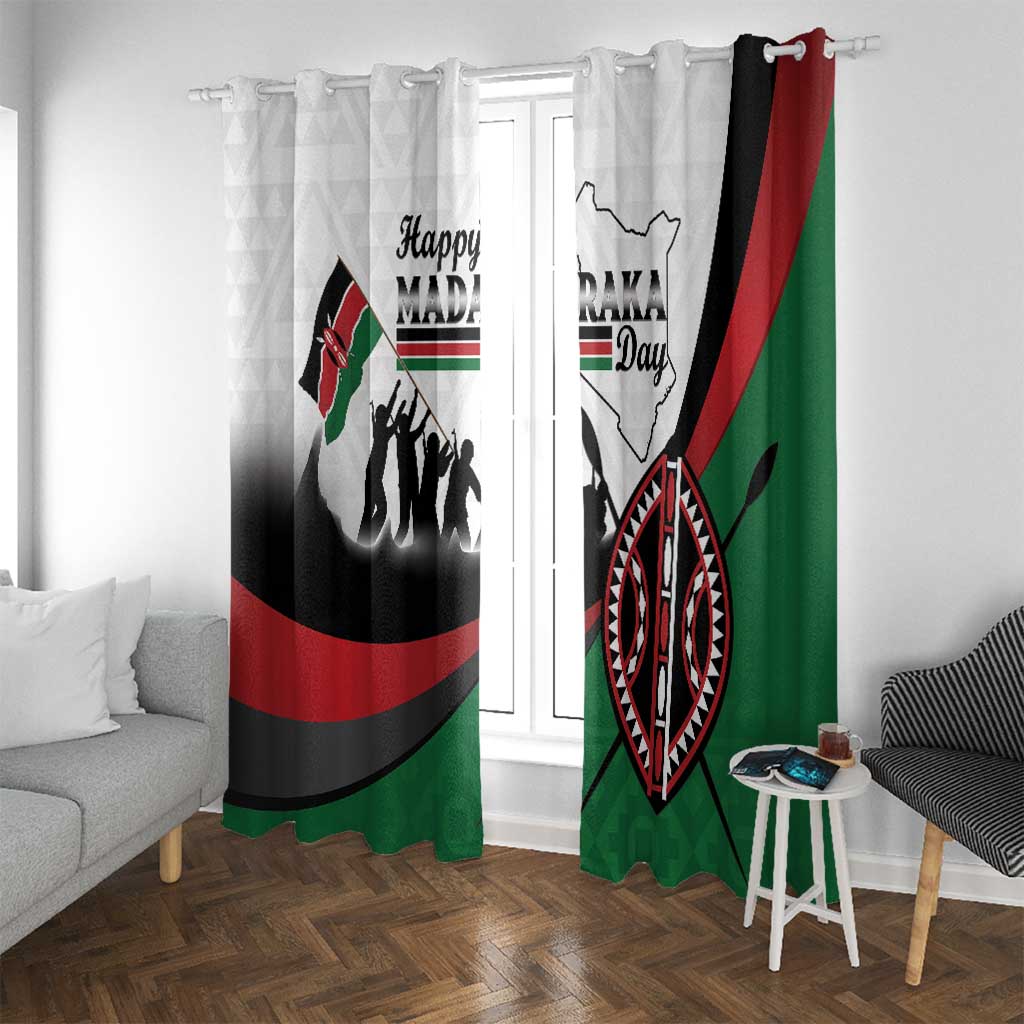Happy Kenya Madaraka Day Window Curtain Maasai Shield - Kenyan Pattern