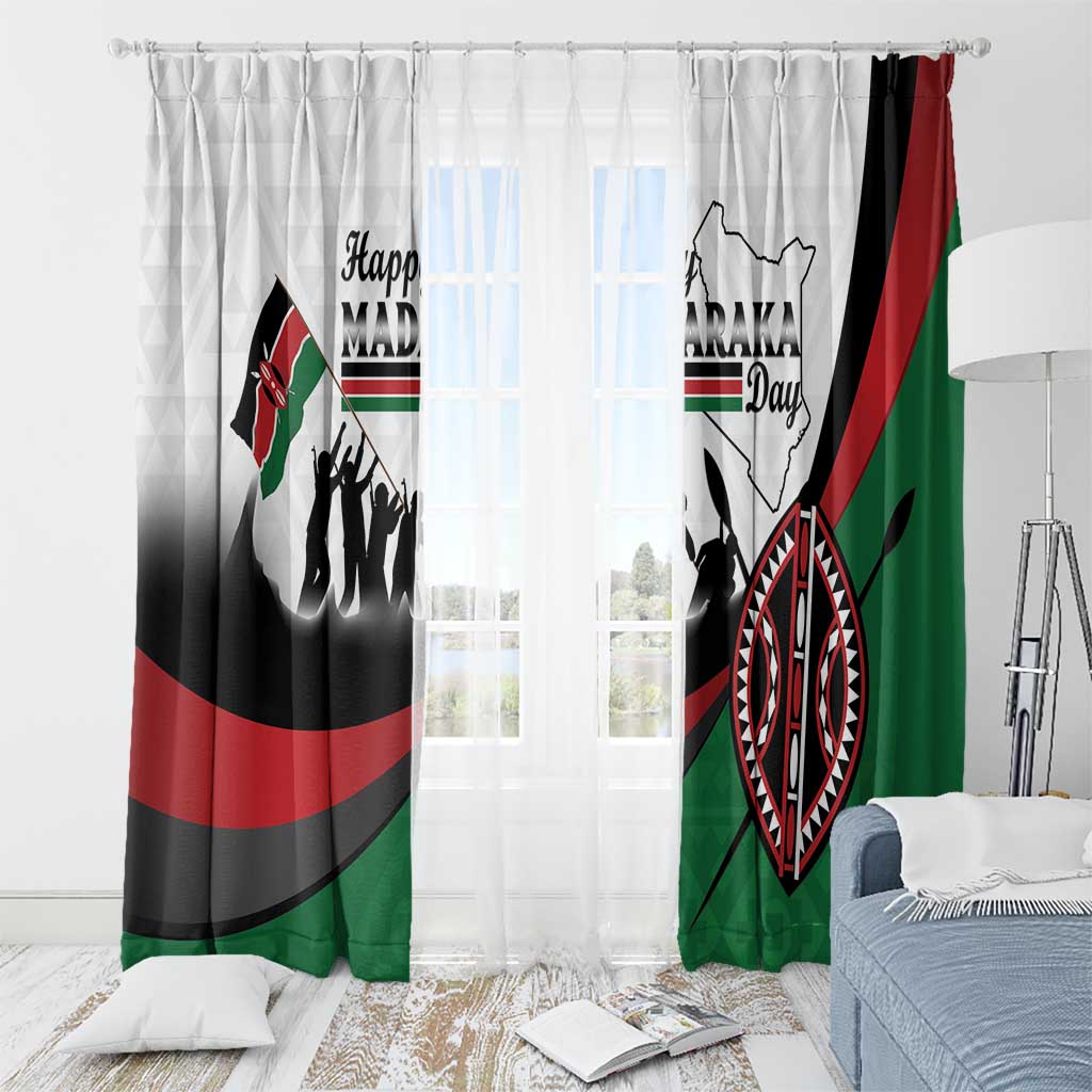 Happy Kenya Madaraka Day Window Curtain Maasai Shield - Kenyan Pattern