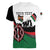 Personalised Happy Kenya Madaraka Day Women V-Neck T-Shirt Maasai Shield - Kenyan Pattern