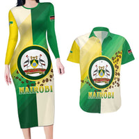 Personalised Nairobi Kenya Couples Matching Long Sleeve Bodycon Dress and Hawaiian Shirt The Green City under the Sun