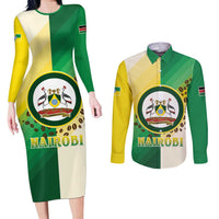 Personalised Nairobi Kenya Couples Matching Long Sleeve Bodycon Dress and Long Sleeve Button Shirt The Green City under the Sun