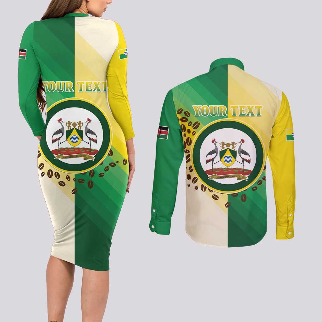 Personalised Nairobi Kenya Couples Matching Long Sleeve Bodycon Dress and Long Sleeve Button Shirt The Green City under the Sun