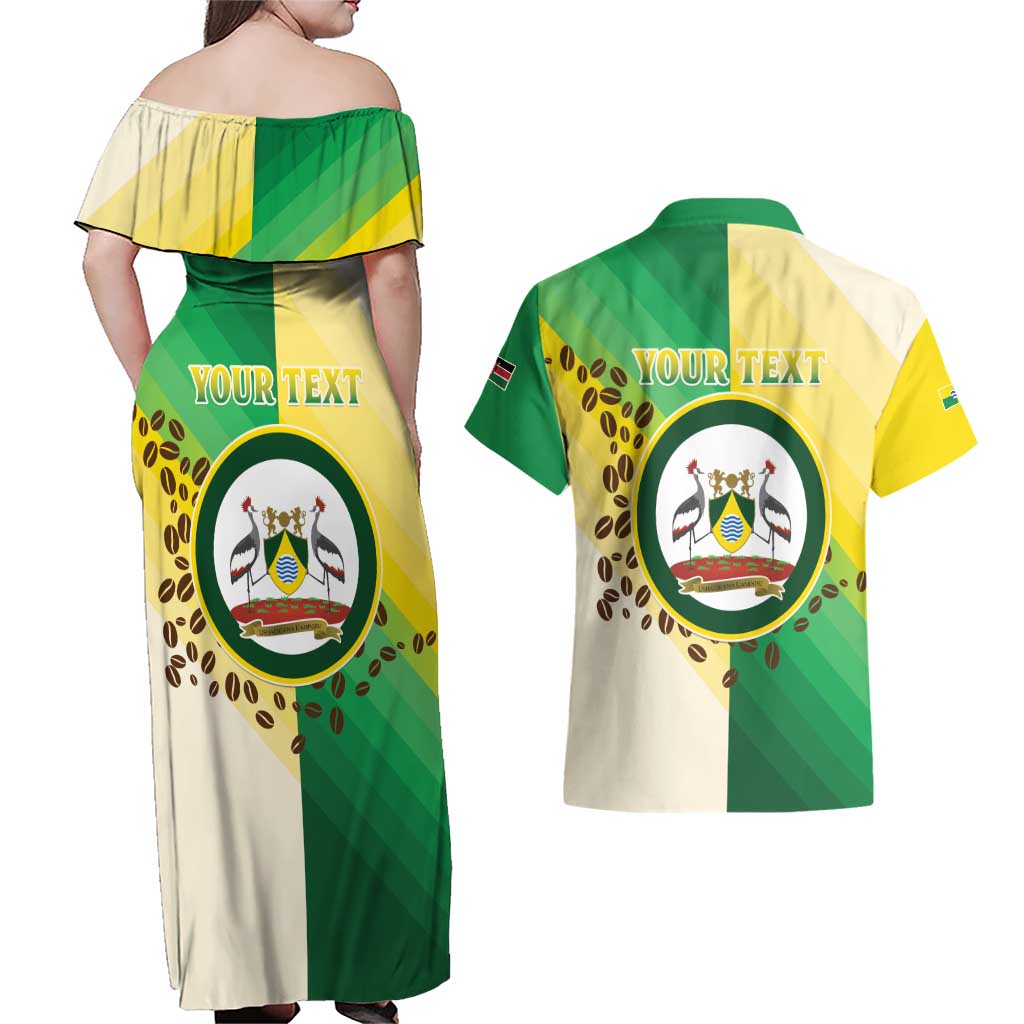 Personalised Nairobi Kenya Couples Matching Off Shoulder Maxi Dress and Hawaiian Shirt The Green City under the Sun