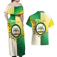 Personalised Nairobi Kenya Couples Matching Off Shoulder Maxi Dress and Hawaiian Shirt The Green City under the Sun