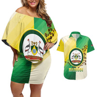 Personalised Nairobi Kenya Couples Matching Off Shoulder Short Dress and Hawaiian Shirt The Green City under the Sun