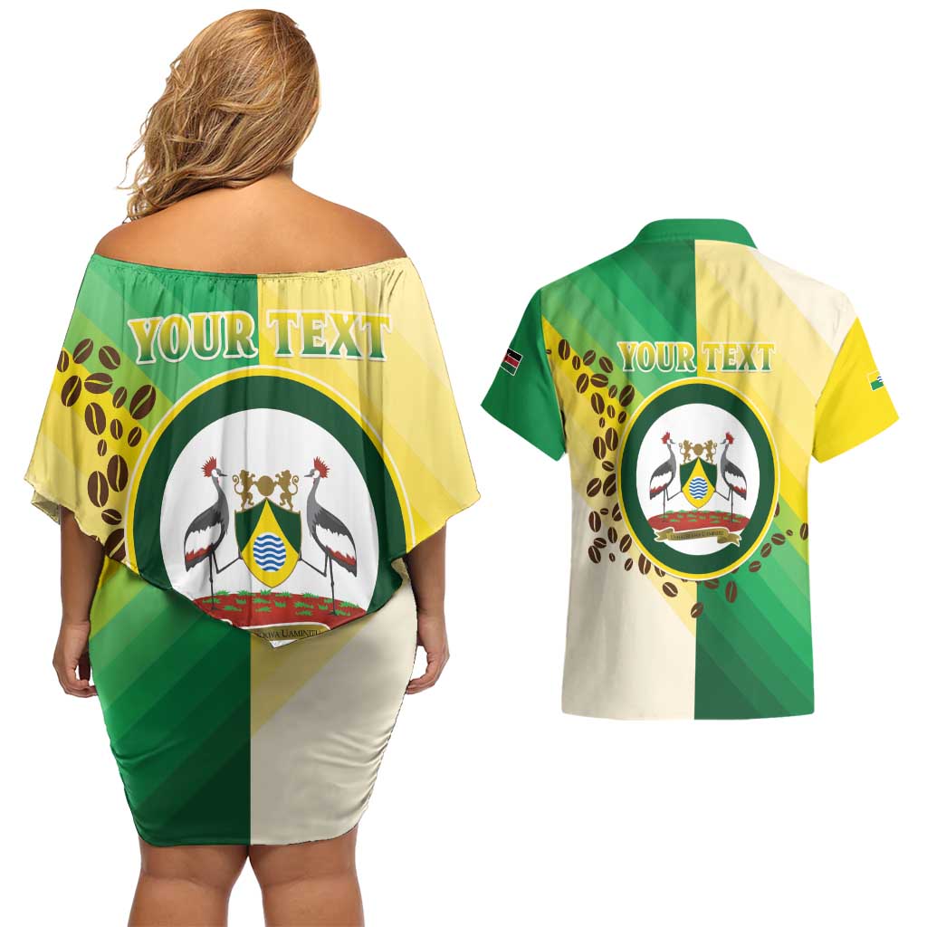 Personalised Nairobi Kenya Couples Matching Off Shoulder Short Dress and Hawaiian Shirt The Green City under the Sun