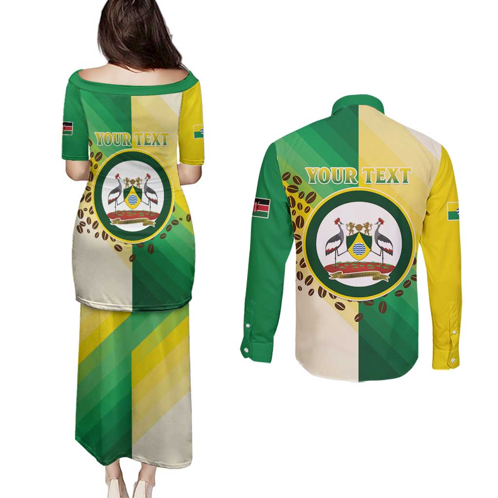 Personalised Nairobi Kenya Couples Matching Puletasi and Long Sleeve Button Shirt The Green City under the Sun