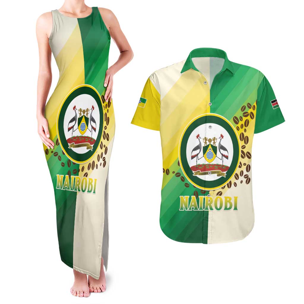 Personalised Nairobi Kenya Couples Matching Tank Maxi Dress and Hawaiian Shirt The Green City under the Sun