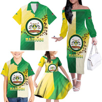 Personalised Nairobi Kenya Family Matching Off The Shoulder Long Sleeve Dress and Hawaiian Shirt The Green City under the Sun