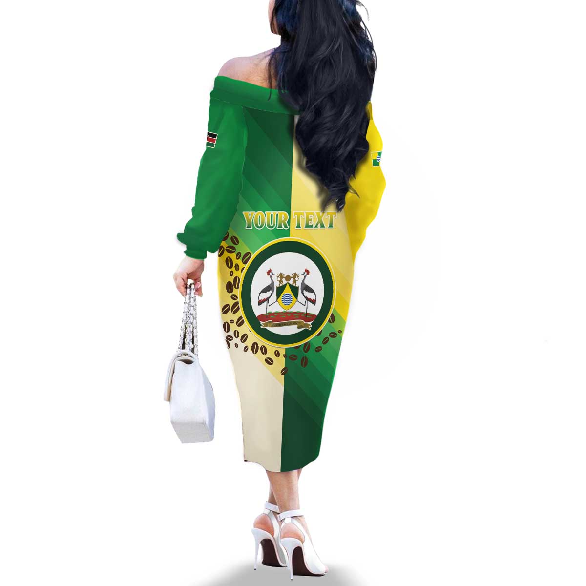 Personalised Nairobi Kenya Family Matching Off The Shoulder Long Sleeve Dress and Hawaiian Shirt The Green City under the Sun