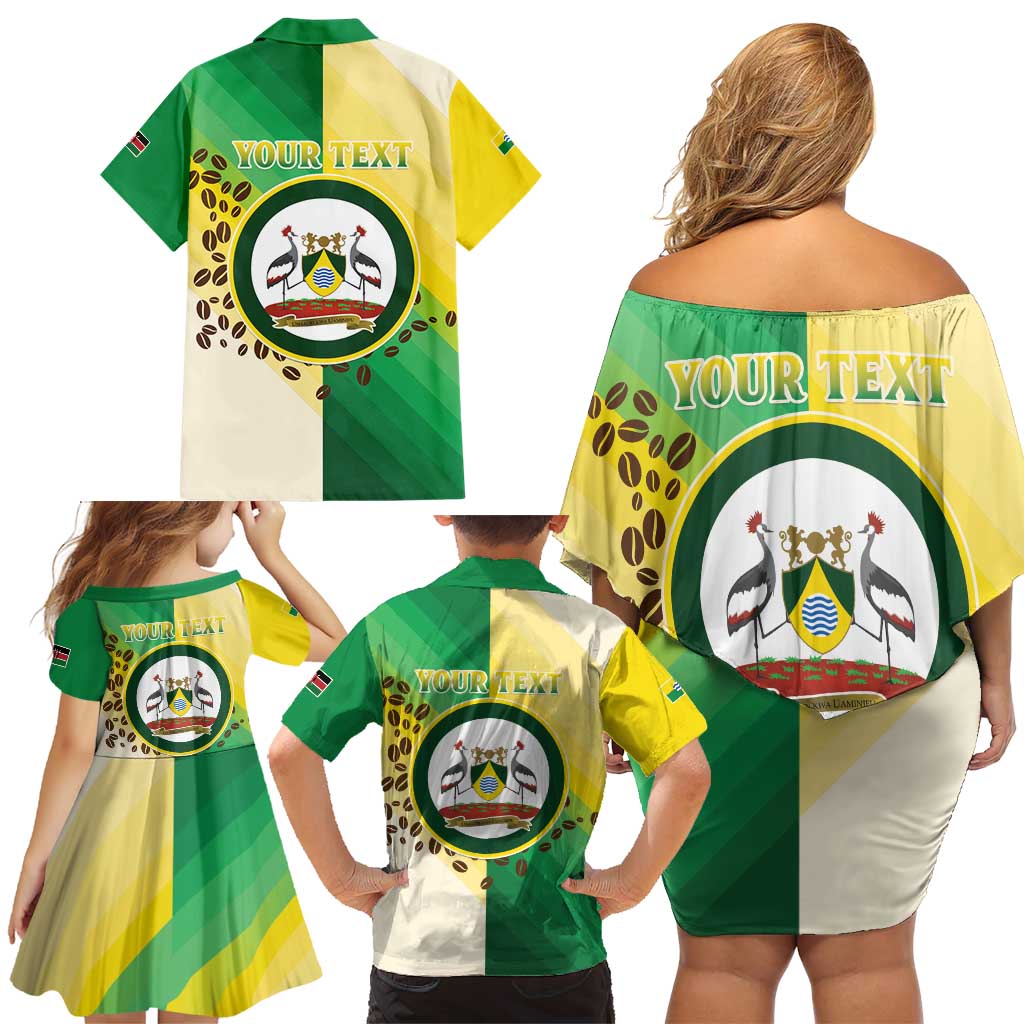 Personalised Nairobi Kenya Family Matching Off Shoulder Short Dress and Hawaiian Shirt The Green City under the Sun