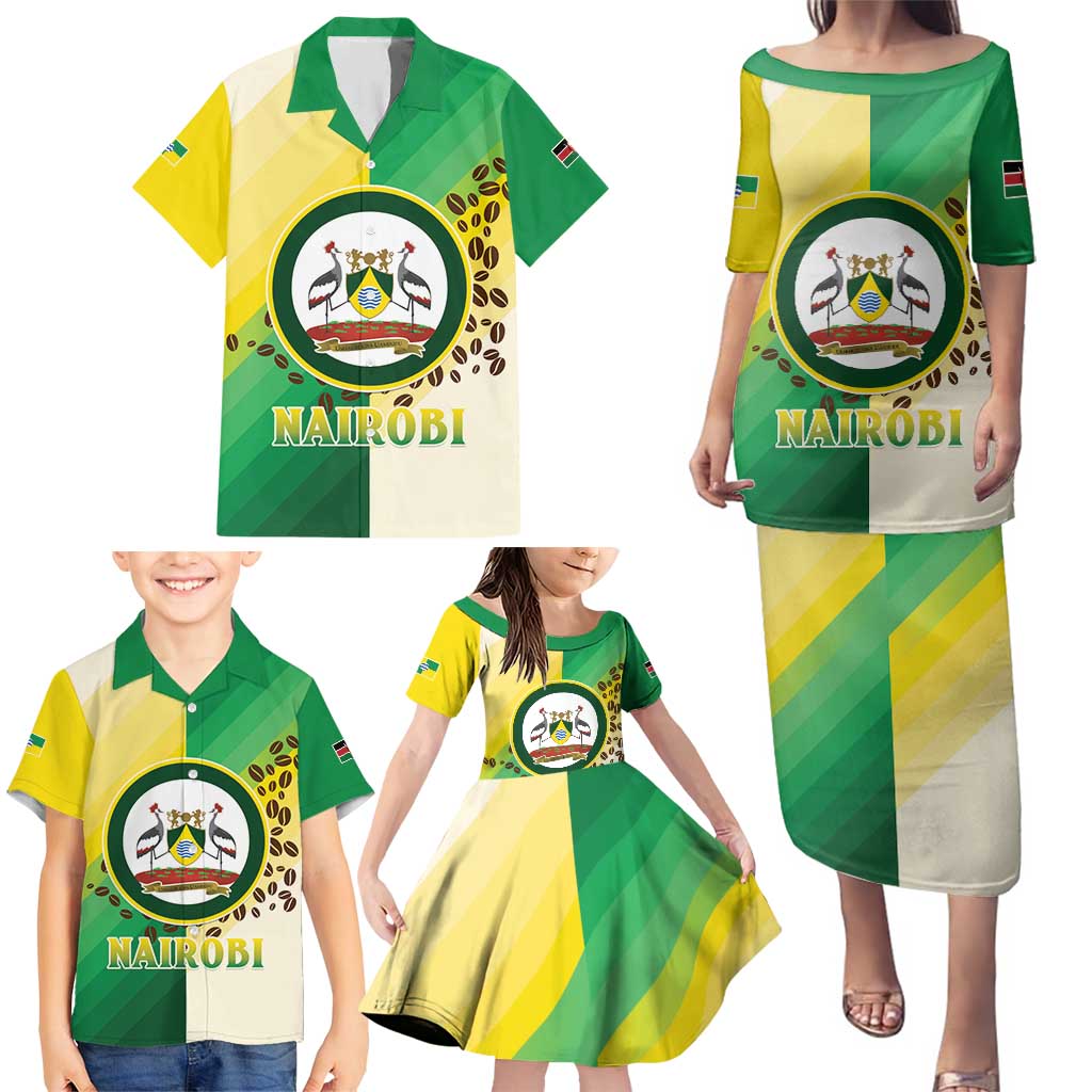 Personalised Nairobi Kenya Family Matching Puletasi and Hawaiian Shirt The Green City under the Sun